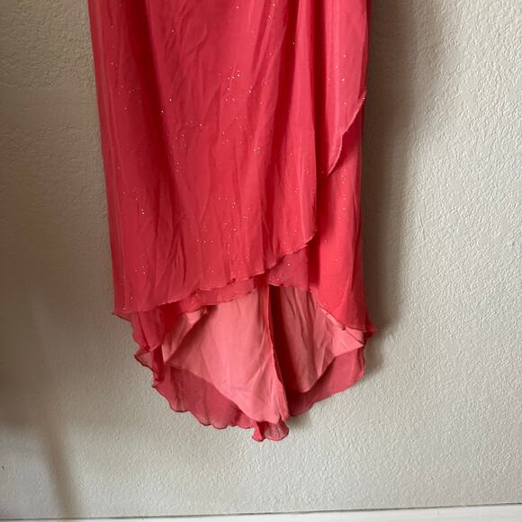 Y2k Rampage Pink Sparkly Midi Dress Coral Size Medium - Picture 4 of 8